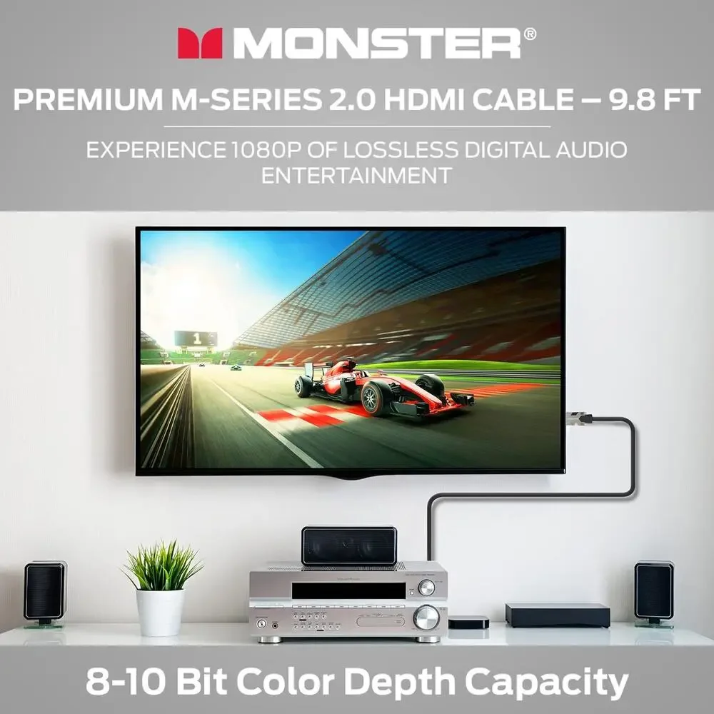Monster HDMI Cable M-Series Certified Premium 2.0, Features 4K Ultra HD at 60Hz